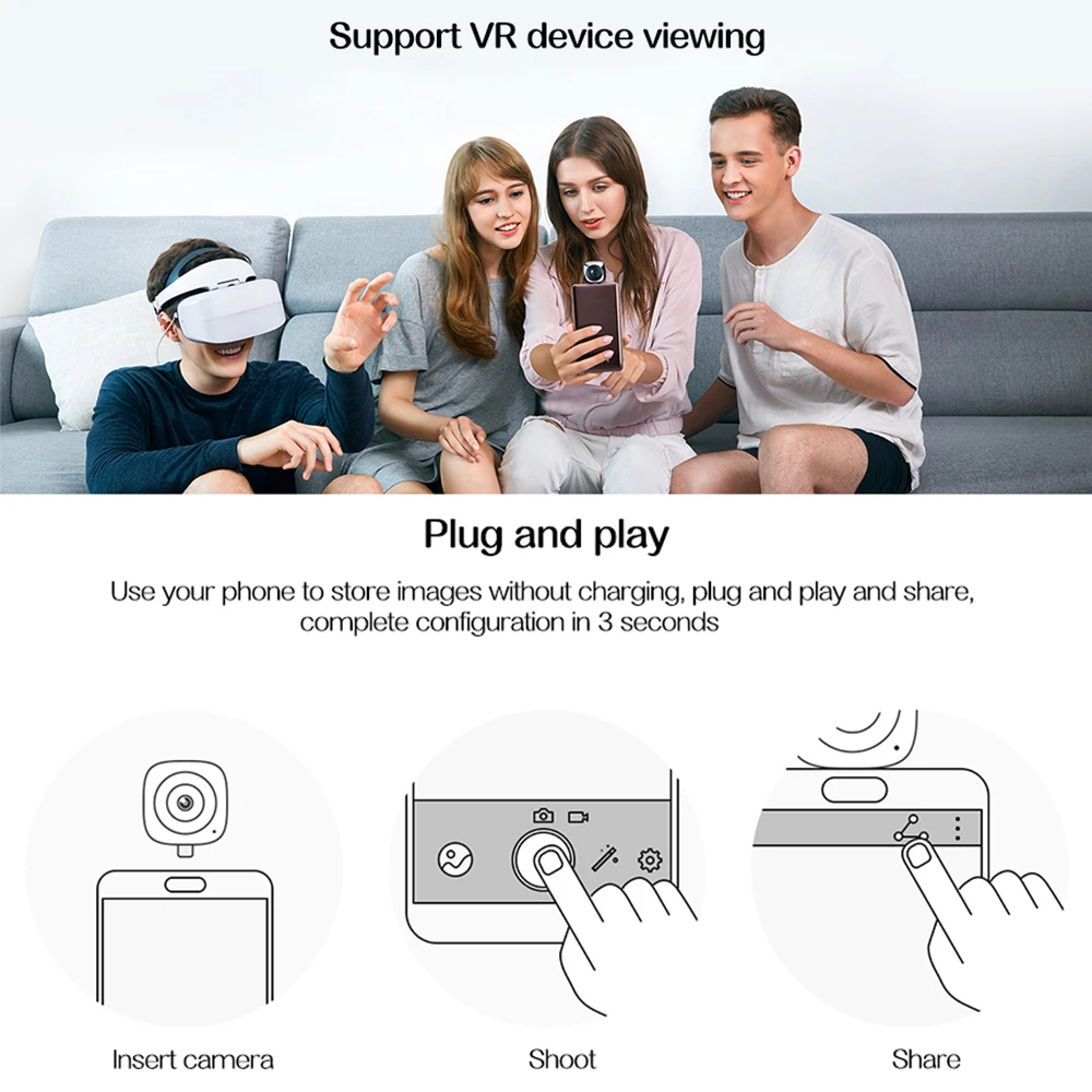 Huawei 360 Panoramic Video Camera Android Sports Envizion 3D Live Motion Wide Angle Lens HD VR Mobile Phone External | Электроника