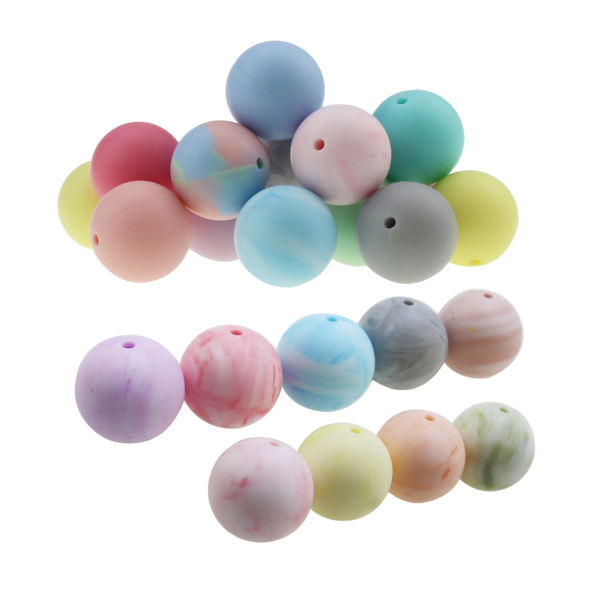 

100pc 15mm Loose Silicone Beads for Teething Necklace baby Beads For chew Teether BPA free Loose Beads teether
