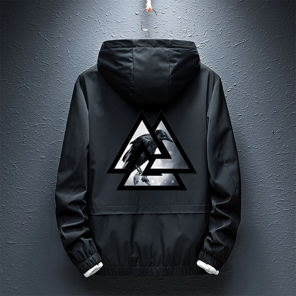 

2021 New Autumn Viking legend Ragnar's Raven Classic Jacket Zipper Hoodie Splice Windbreaker Rainproof Coat Casual Fashion Coats
