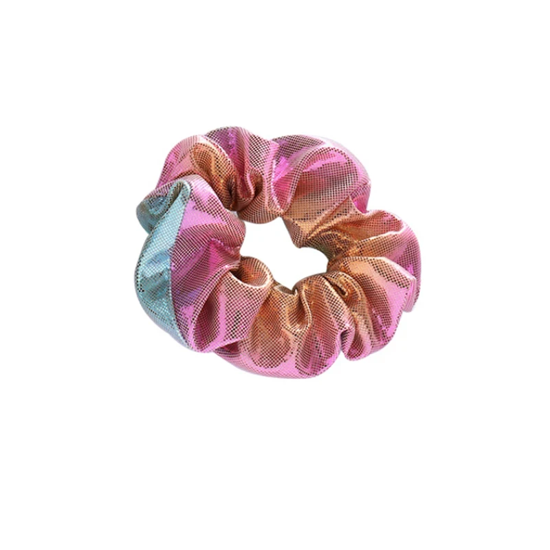 New Fashion Women Colorful Elastic Bronzing Hair Rope Glitter Ponytail Holder Ring Multi-color |