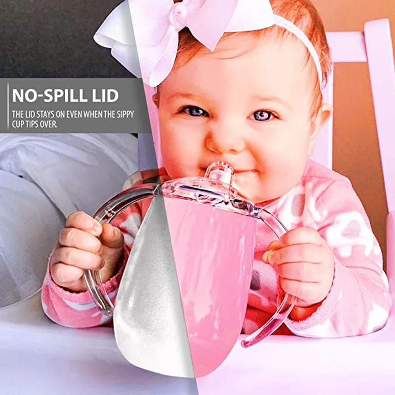10 унций Sippy Cup детский стаканчик с ручкой изолированный термос из нержавеющей