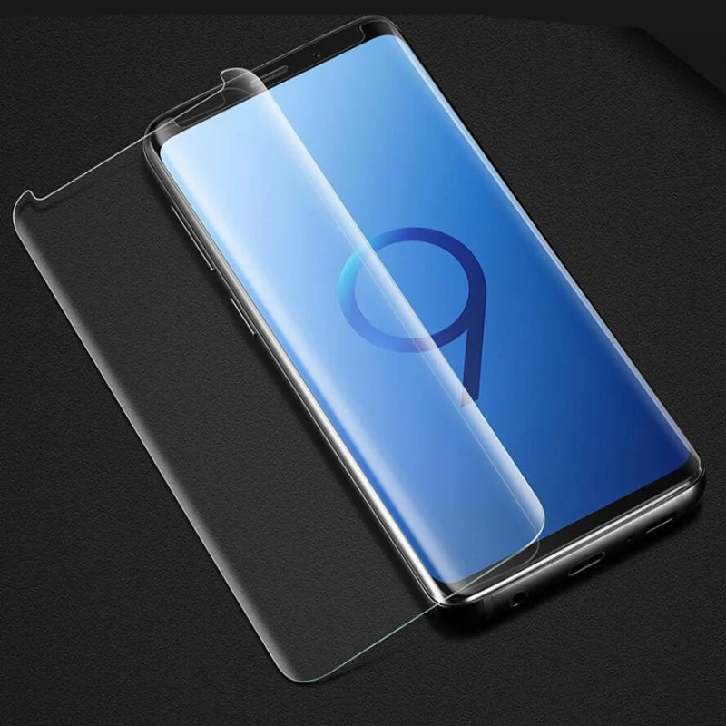 Фото JGKK 3D УФ изогнутое закаленное стекло с полным клеем для Samsung Galaxy S9 Plus S8 Защитная JGKK 3D УФ изогнутое закаленное стекло с полным клеем для Samsung Galaxy S9 Plus S8 Защитная
