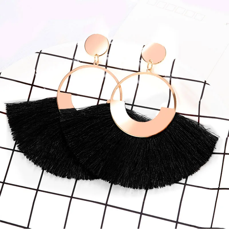 Женские серьги с кисточками большие ручной работы 2019|Серьги-подвески| |