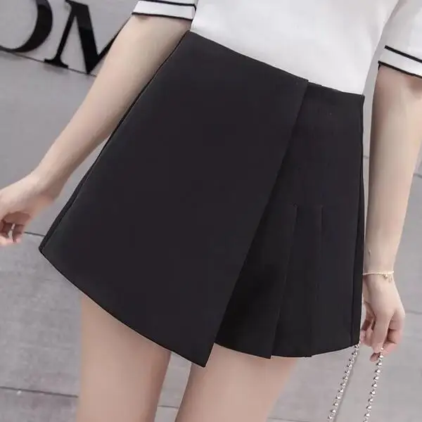 Однотонная плиссированная юбка с высокой талией шорты 2020 весна-лето Необычные