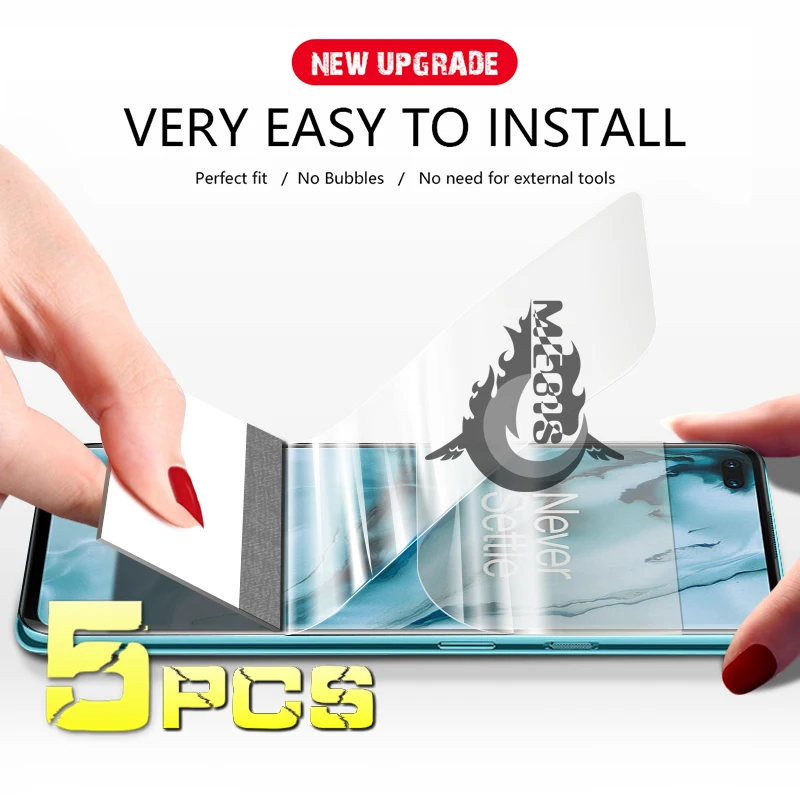 

5 pcs Screen Protector for Oneplus 9 Pro Hydrogel Film 9 Pro 9r Full Cover Oneplus 9 Pro 9r Protective Film Not Tempered Glass