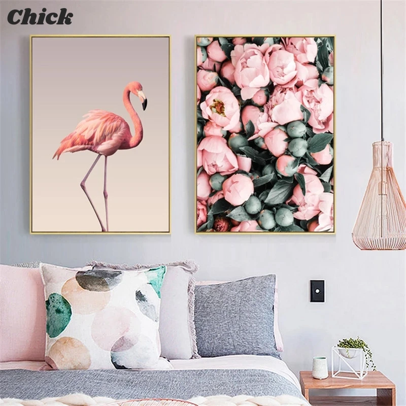

Nordic Canvas Painting Wall Artwork Animal Flamingo Painting Print Picture Living Room Bedroom Home Decoration Canvas Painting