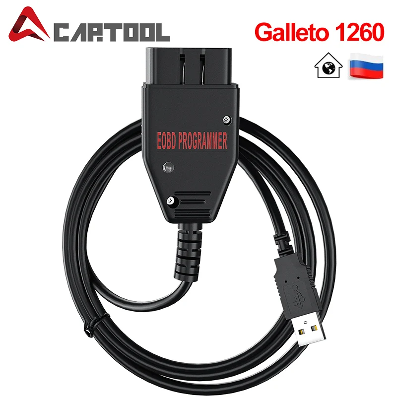 

Galletto 1260 OBD2 Diagnostic cable Galletto1260 EOBD 307SW Car Diagnostic ECU Flash Tool 16pin Interface With Multi Language
