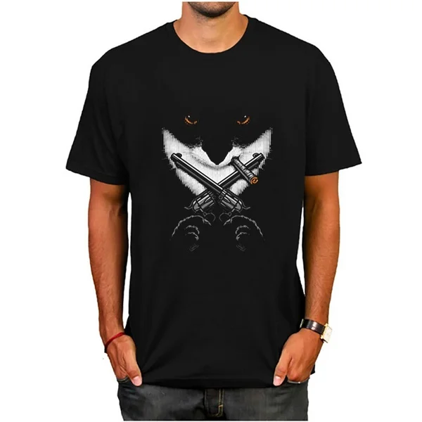 

mafiacat T-Shirt Top Cotton Short Sleeve t shirt men Casual Top tee