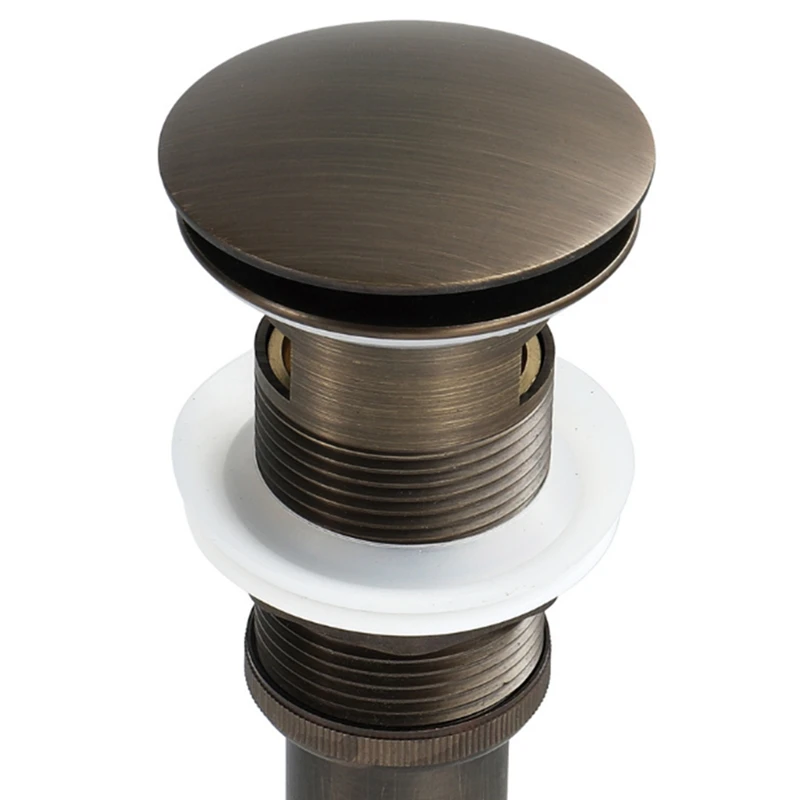 

All-Copper Basin Drain Bounce Style Basin Drain with Overflow Antique Color Washbasin Drain