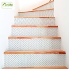 FunlifeБелые Водонепроницаемые наклейки на лестницу в елочку, домашний декор для гостиной, наклейки для лестницы, Нескользящие напольные