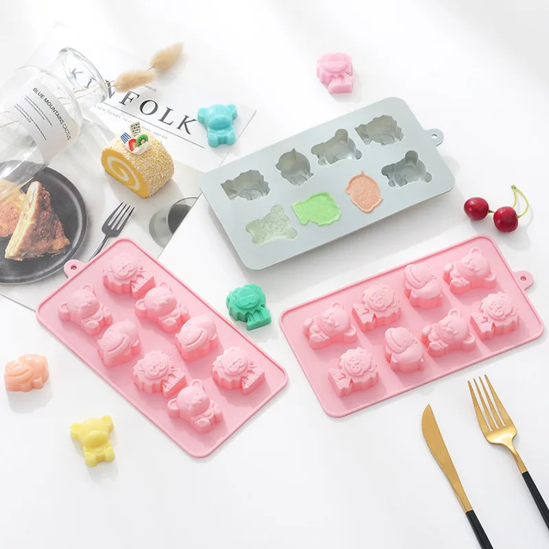 Креативная форма в виде мультяшных животных медведя Льва хиппота шоколада льда