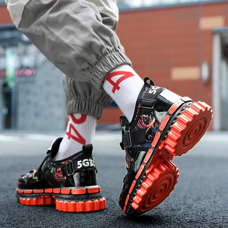 Sneakers Men Casual Shoes Male Fashion Sports golden gear wheel canvas slip on trainers chunky footwear loafers fashion male new | Обувь