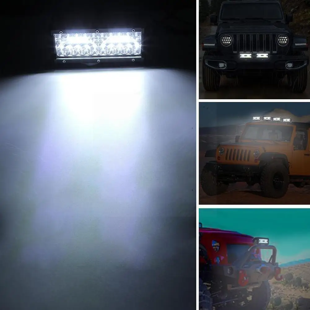 

400w High Bright Work Light Led 3 Rows 7inch 40000lm Bar Driving Lamp 9-30v 6000k Working Light For Suv Atv Tractor Truc O4h0