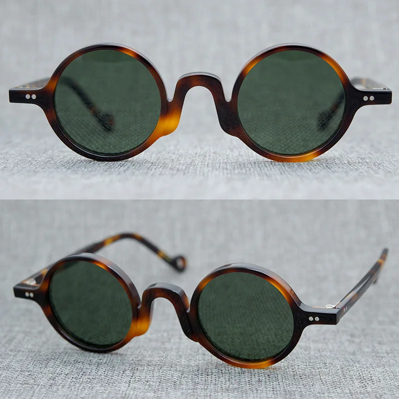 

Zerosun Polarized Sunglasses Men Women Round Sun Glasses for Male Vintage Steampunk Eyewear Retro Black Tortoise UV400 Small