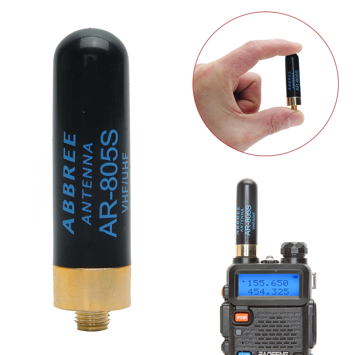 

ABBREE Mini Short AR-805S SMA- Female Dual Band High Gain Antenna for Baofeng BF-888S/UV-5R/UV-82/UV-S9Plus Walkie Talkie