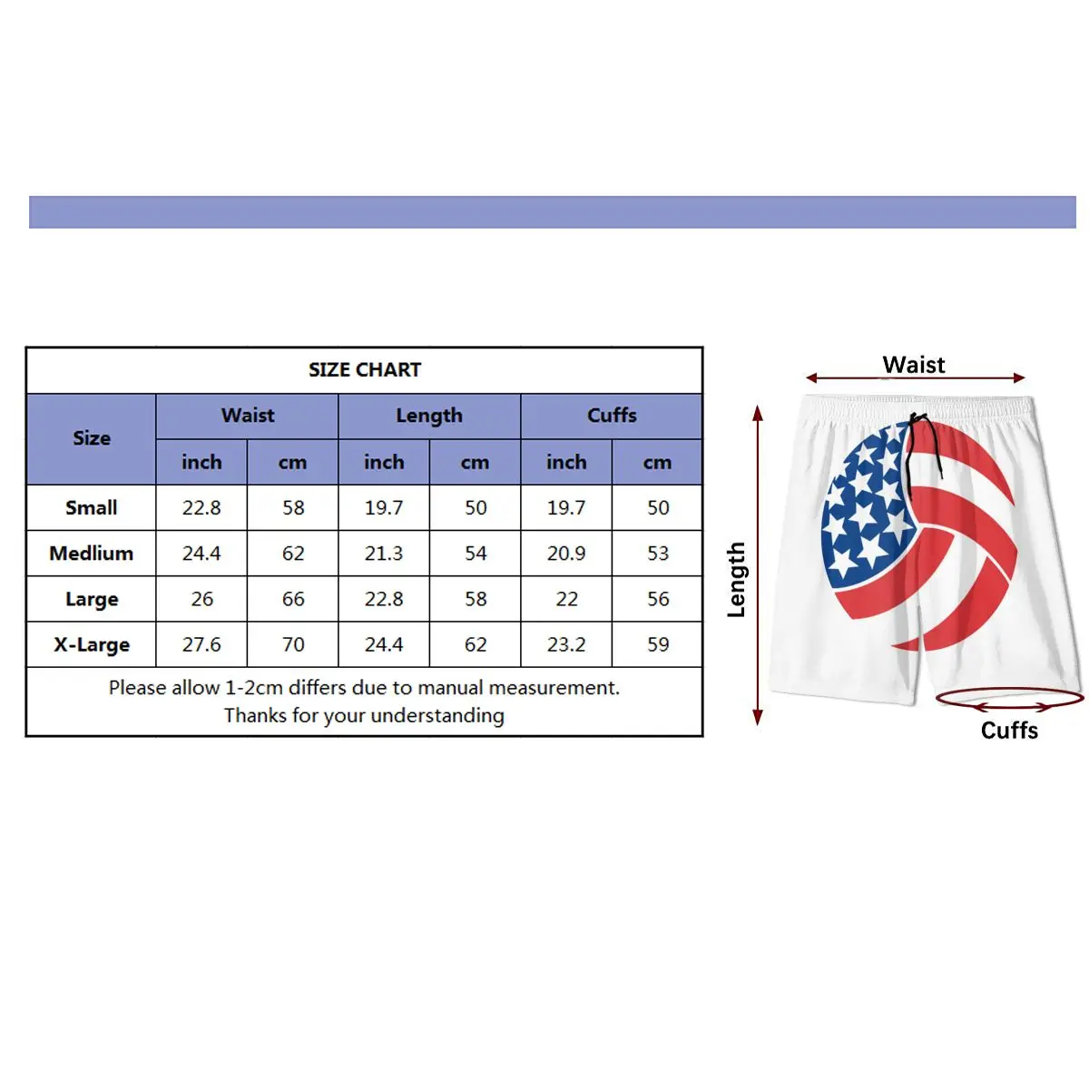 

USA Flag Volleyball Teenagers Fitness Loose Shorts Bodybuilding Joggers Quick-dry Cool Beach Sweatpants