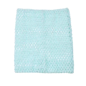 Ice Blue Lined Tops Вязаные крючком топы-пачки с подкладкой 9x10 дюймов, вязаные топы для платьев-пачек, 1 предмет - Цвет: Ice Blue Lined Tops