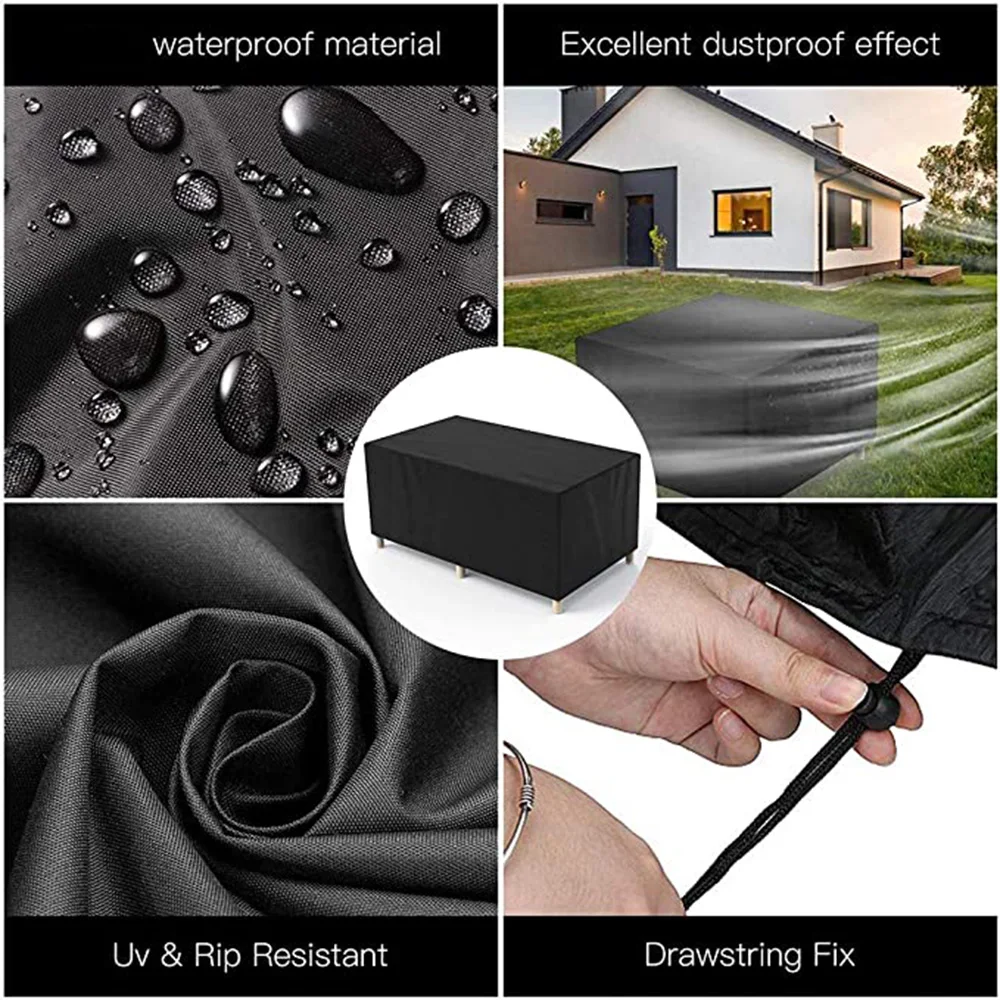 Черный наружный чехол для дивана патио садовая мебель водонепроницаемые чехлы
