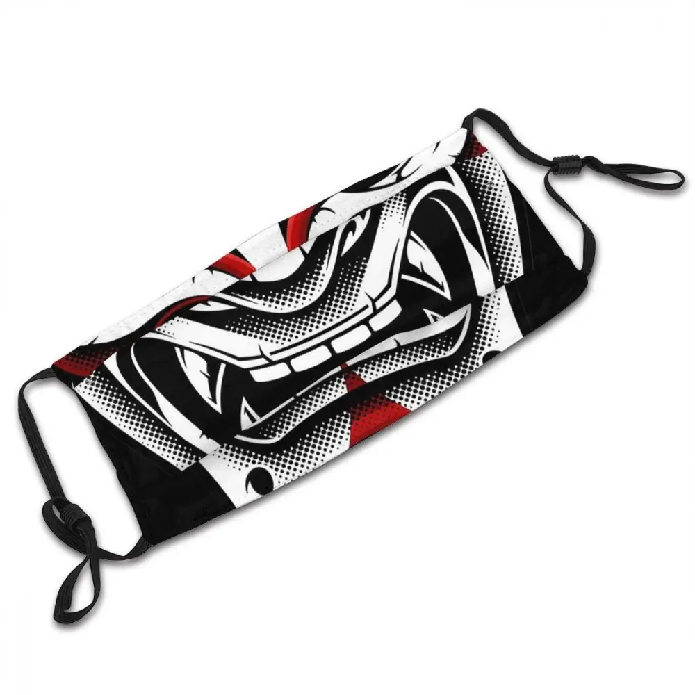White & Red Okami Kitsune Kabuki Japanese Oni Demon Fashion Mascarilla Samurai Reusable Mouth Mask With Filters | Аксессуары для