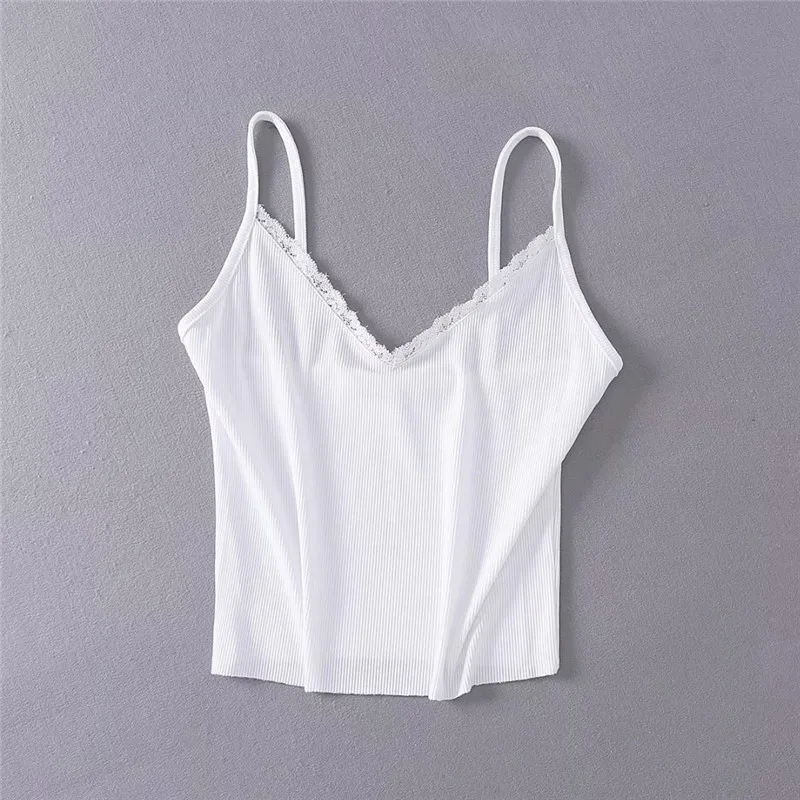 

2021 New summer style elegant lace stitching V-neck lace solid color sling women, elastic tight sexy backless sling women