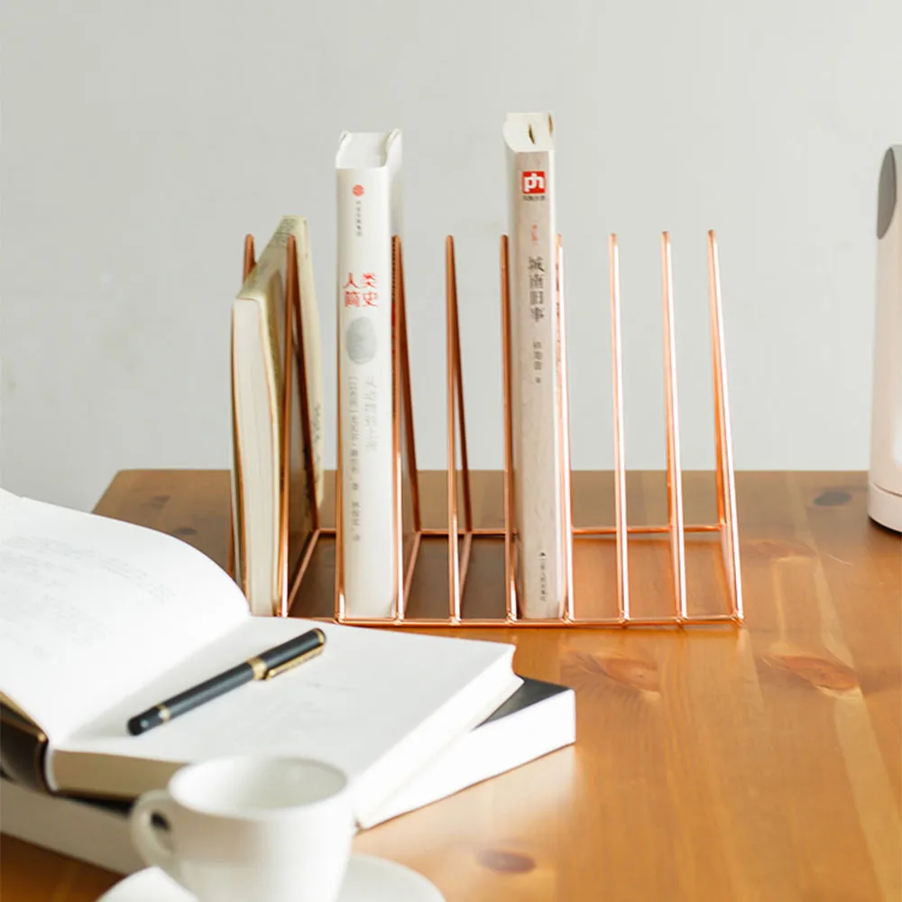 Металлическая книжная полка с покрытием из розового золота книжный блок Офисная