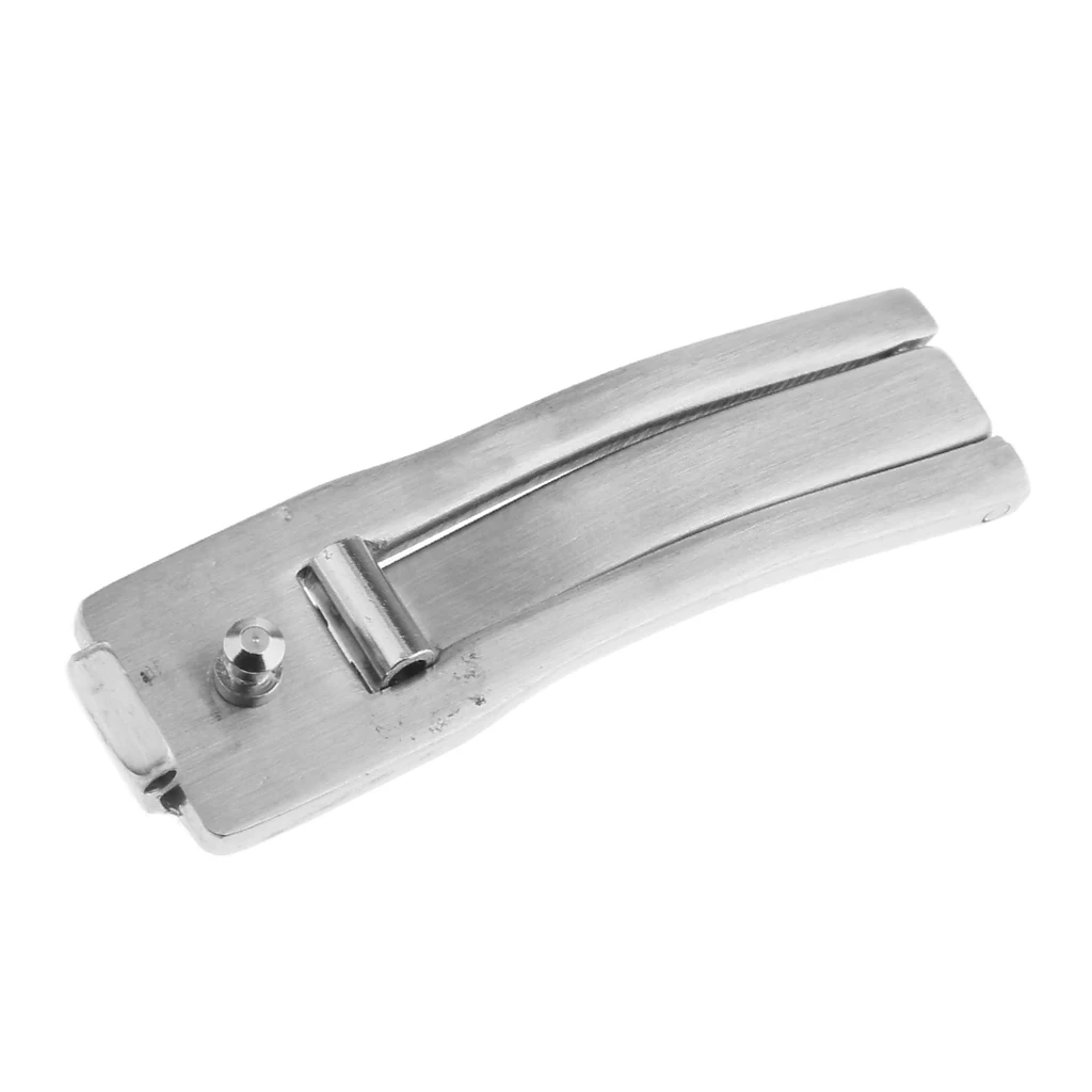 

Silver Fold Over Clasp Deployant Buckle Push Button Watch Band Clasp Finding