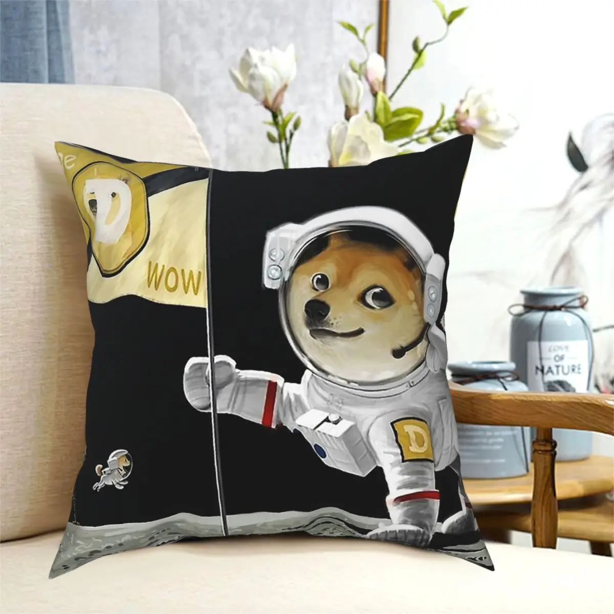 

Dogecoin To The Moon - Dogecoin Currency - Doge To The Moon 2021 Funny Quotes Cushions for Sofa Customized Cushion Covers