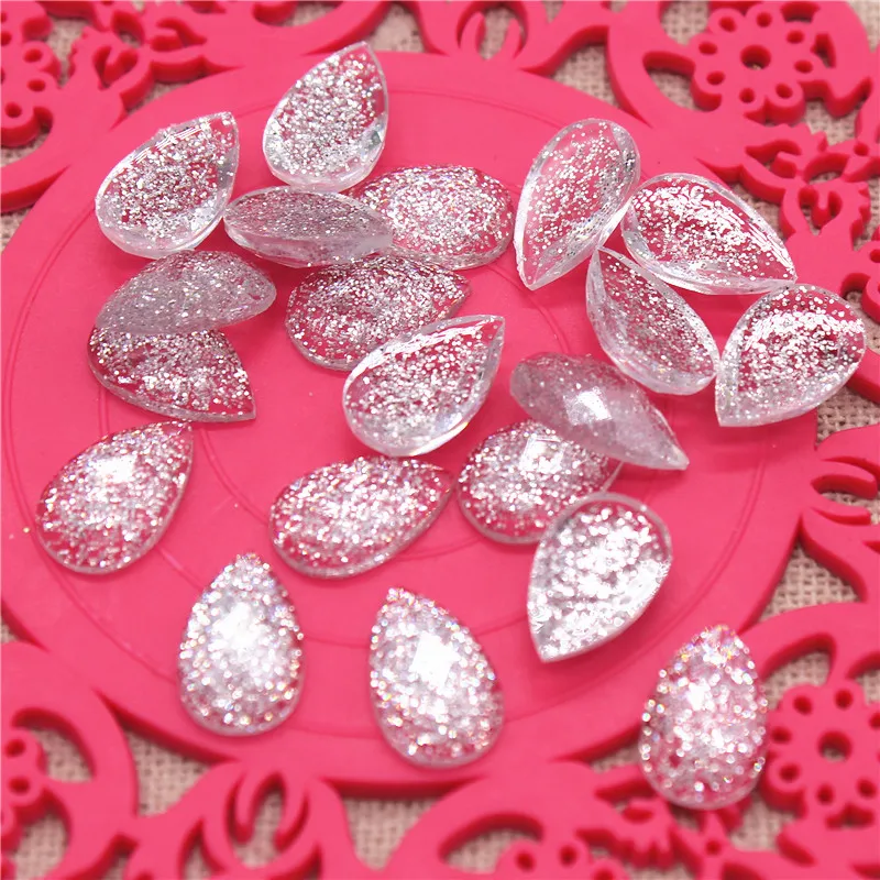 100 шт. 8*13 мм стразы из полимера в форме капли с плоским основанием кабошон сделай