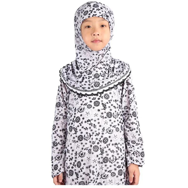 Детское платье с капюшоном Abaya длинное в турецком стиле для девочек Дубае кафтан