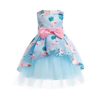 baby kids flower pretty birthday dresses children clothing toddler wedding princess dress eveving party costume clothes with bow