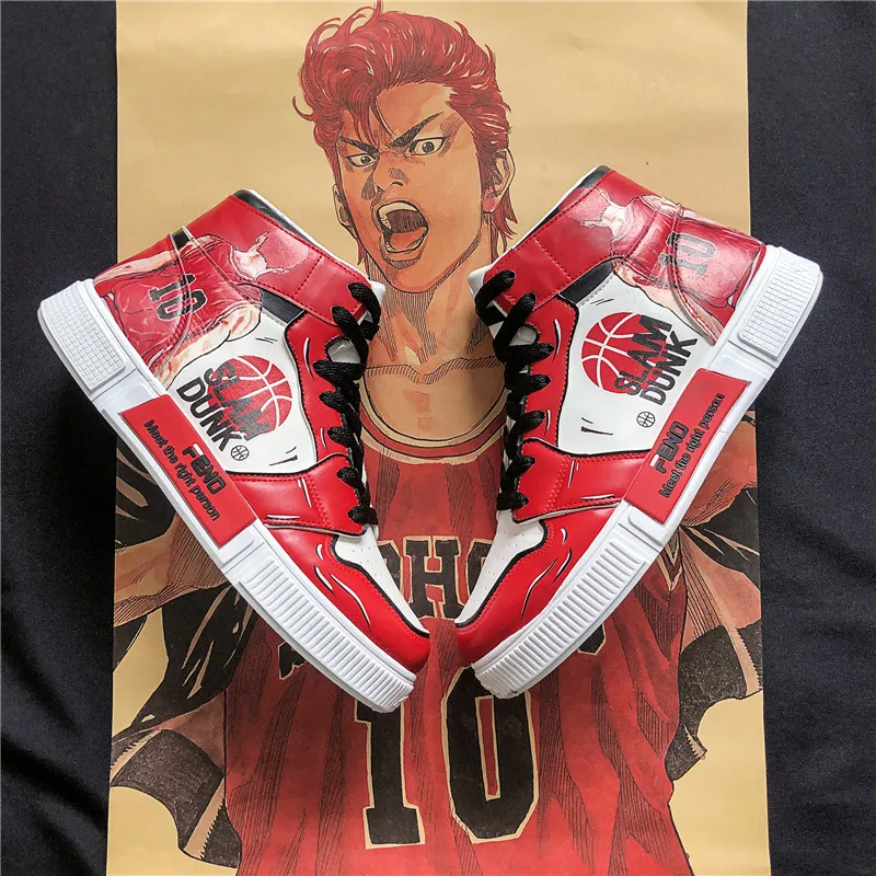 

Аниме обувь PARZIVAL Slamdunk, кроссовки Sakuragi Hanamichi, косплей, мужская и женская повседневная обувь, зимняя женская обувь с высоким берцем