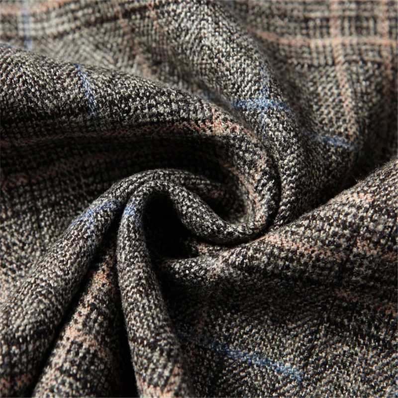 

FGKKS 2021 Spring Mens Plaid Blazers British Printed Wedding Business Casual Blazer Suit Jacket Male Formal Blazers