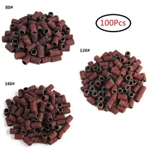 100 шт. цилиндр шлифовка Kit 80#120# 180#абразивные инструменты Dremel ногтей сверла Аксессуары наждачная бумага хвостовик роторные инструменты