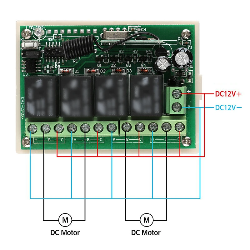 12V 4CH канал 443MHz беспроводной РЧ пульт дистанционного управления релейный