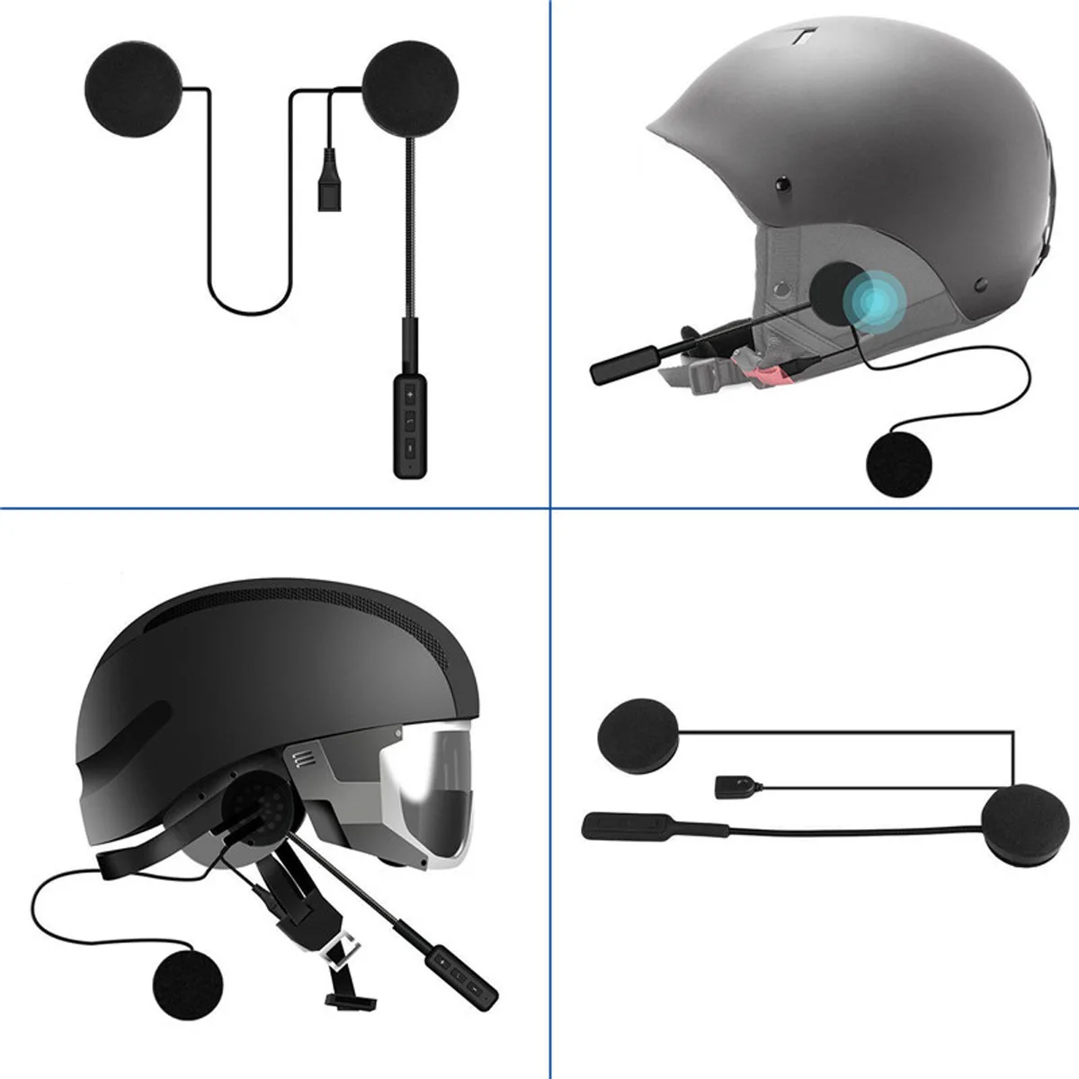 Мото шлем Bluetooth 5,0 Гарнитура Анти-помехи для мотоциклетного шлема езда домофон мото Hands Free наушники MP3 колонки