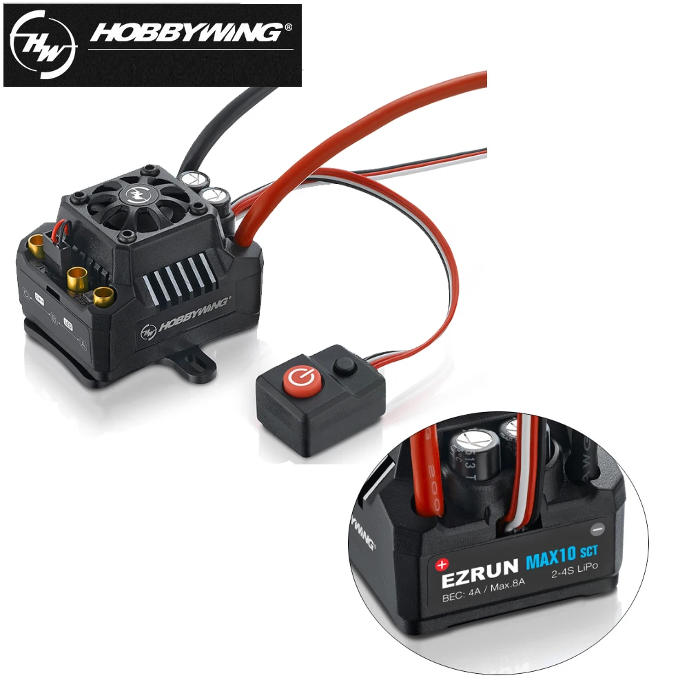 100% Hobbywing EZRUN Max10 120A CES непроницаемые sin escobilas ESC 1/10 SCT RC camion 120a|Смарт-гаджеты| |