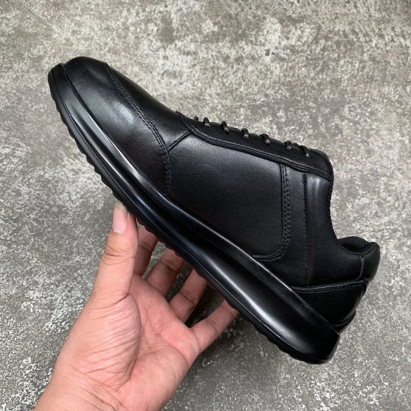 Кроссовки мужские из натуральной кожи на шнуровке дышащие спортивные туфли для