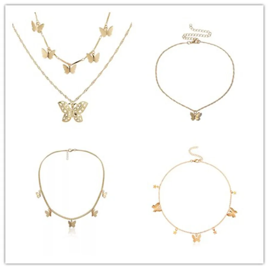 Лидер продаж ожерелье с кулоном в виде бабочки и звезд богемном стиле для женщин