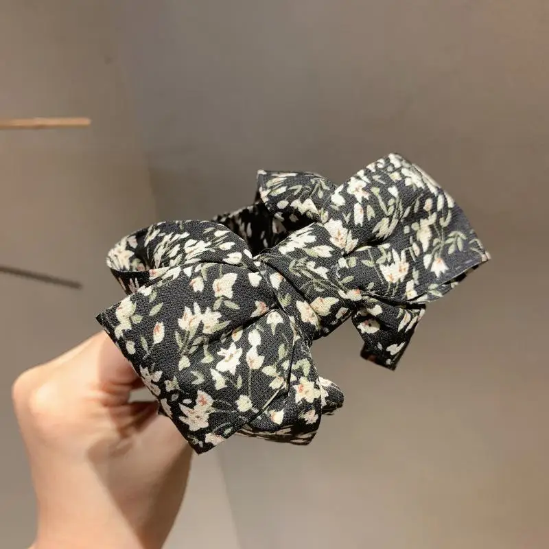 

Elegant Korea Sweet Floral Big Bow Banana Clip Japanese Vertical Clip Ponytail Clip Hairpin Hair Accessories Headdress Women
