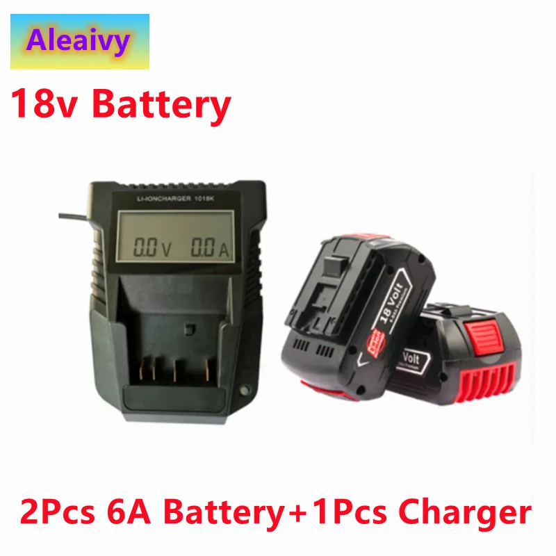 

With Display 3A Charger 18V6.0A Rechargeable Li-ion Battery For Bosch 18V Power Tool Backup 6000mah Portable Replacement BAT609