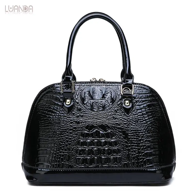 Сумка тоут женская модная кожаная брендовая в форме раковины с верхней ручкой