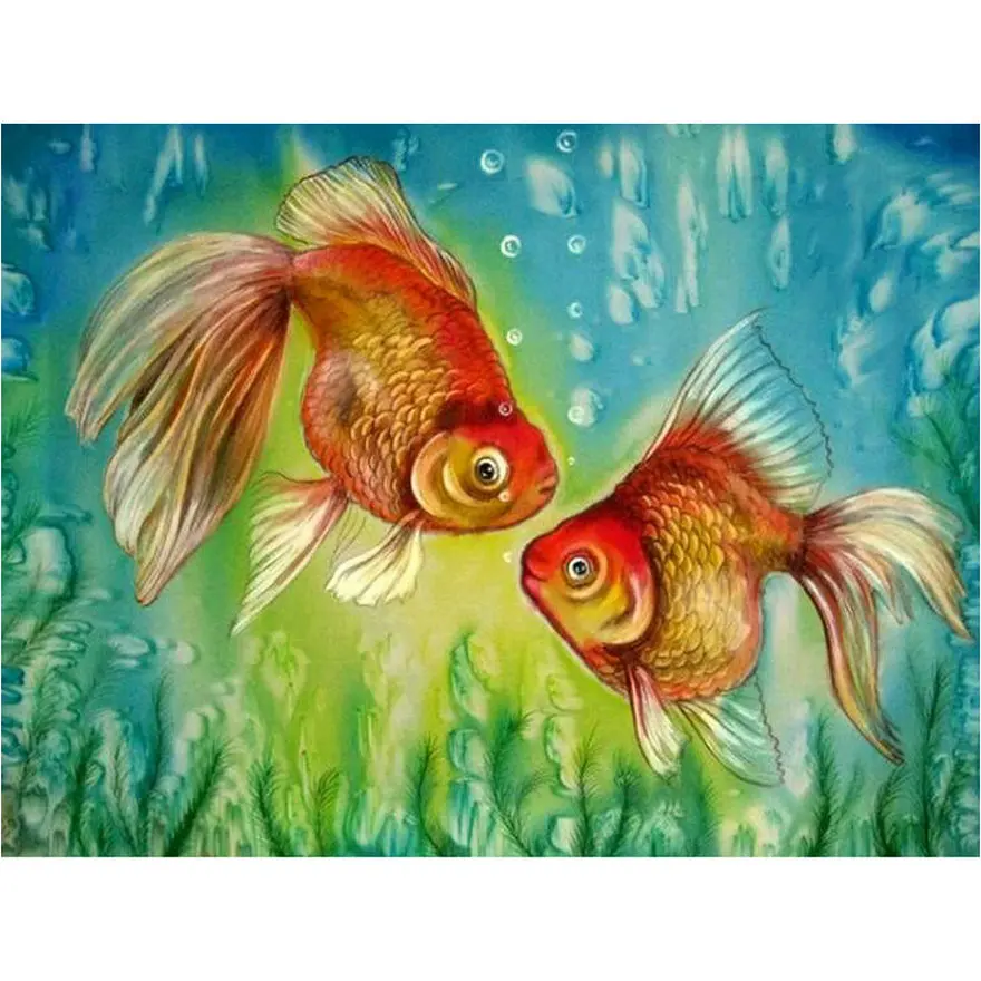 

5d diamond painting goldfish cross stitch full square diamond mosaic animal rhinestone crafts embroidery home decoration