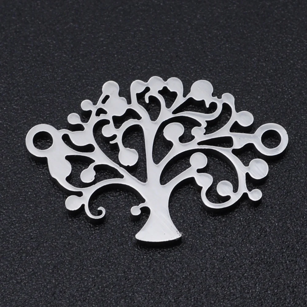 Фото 5pcs/lot Maple Leaf DIY Charms Wholesale 100% Stainless Steel Lucky symbol Connectors Charm Tree of Life  Jewelry Pendant №3