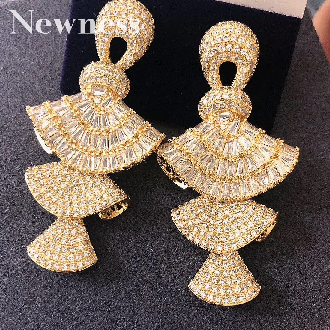 

Newness Luxury Umbrella type Earring For Women Wedding Party Imitation Pearl Cubic Zirconia Earring High Jewelry Addiction