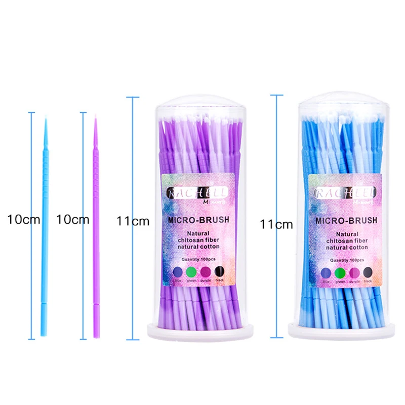 100 шт./лот одноразовые кисти для ресниц тампоны микрокисти инструменты