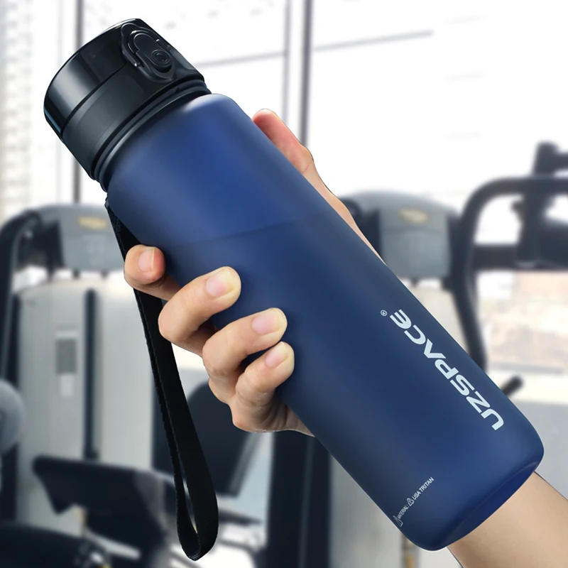 

UZSPACE Sport Water Bottles Shaker Portable Leak-proof anti-fall Tour Gym Kettle Tritan Plastic Drink bottle BPA Free 800/1000M