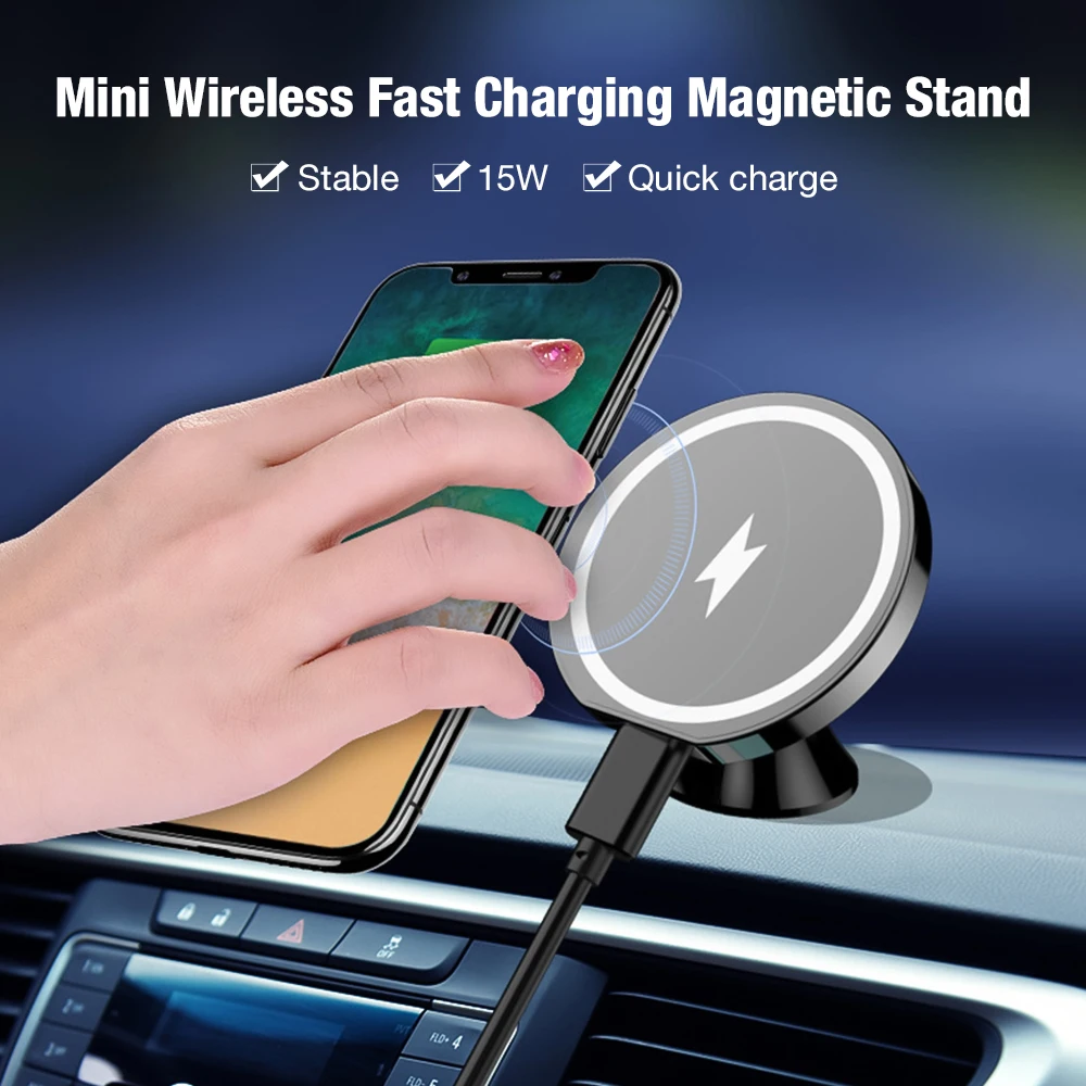 

For MagSafe 15W Car Paste Air Vent Magnetic Wireless Charger for iPhone 12 13 mini Pro Max Fast Wireless Chargers Stand Mount