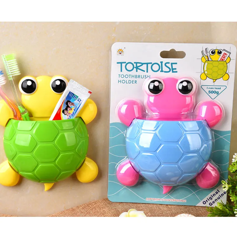

Cute Design Turtle Sucker Hook Toothbrush Holder Cartoon Tortoise Bathroom Accessories Children Toothbrush Holder