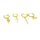 Серьги-кольца из нержавеющей стали для мужчин и женщин, ювелирные украшения для пирсинга под золото в стиле панк, черные, 2,5 мм, подарок