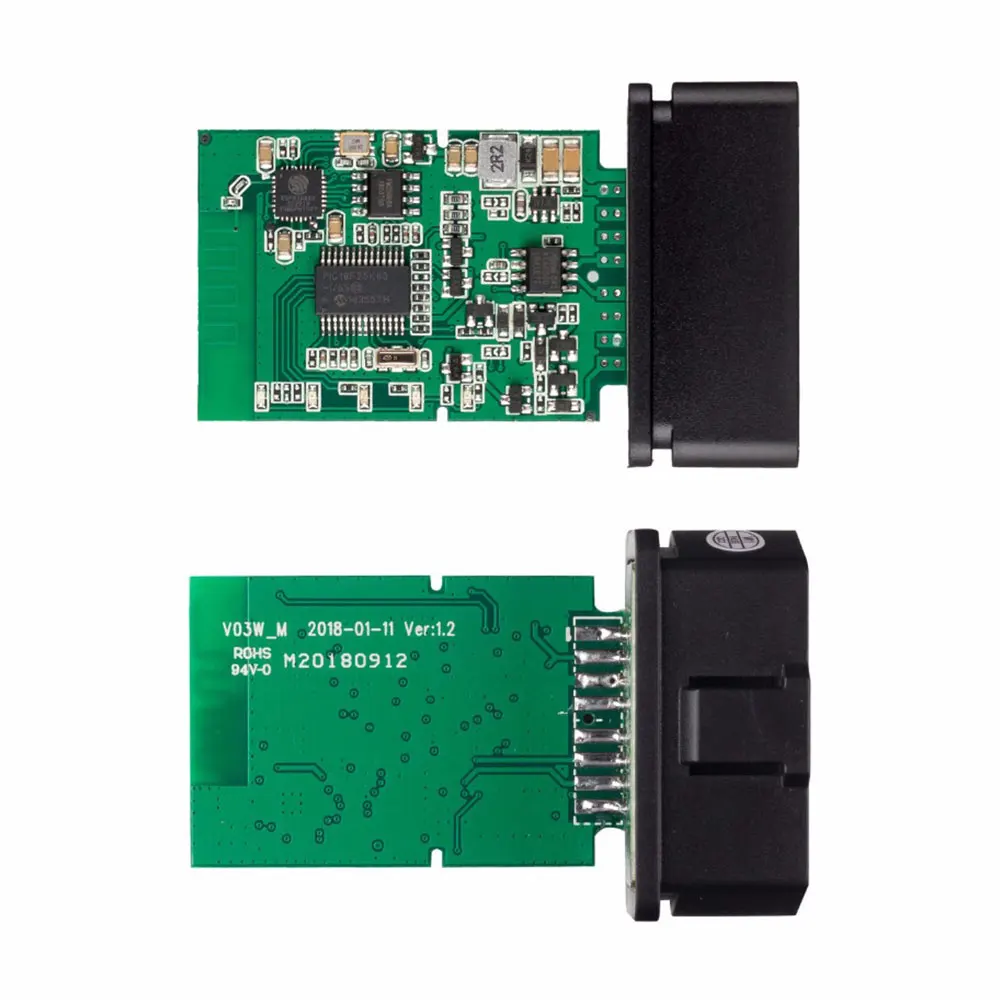Автомобильный сканер ELM327 считыватель кодов WiFi Bluetooth V1.5 PIC18F25K80 чип OBDII